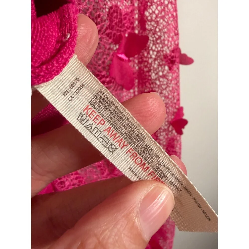 Free People Flutter By Crop Top Size XS Pink Butterfly Whimsical Ethereal